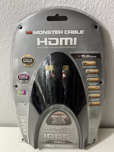 NEW Monster Cable 700HD 10.2Gbps HDMI Cable 3' feet 3D HDTV Gaming 1M High  Speed