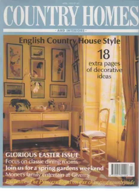 COUNTRY HOMES & INTERIORS MAGAZINE April 1990 Glorious Easter Issue AL