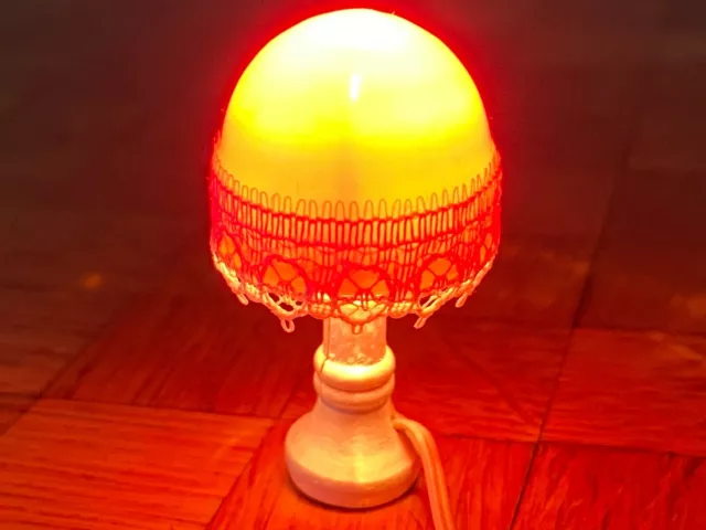Tischlampe Lampe funktioniert Puppenstube Puppenhaus 1:12 dollhouse lamp