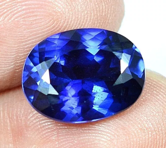6,60 ct de pierre précieuse en vrac certifiée de forme ovale en saphir bleu...