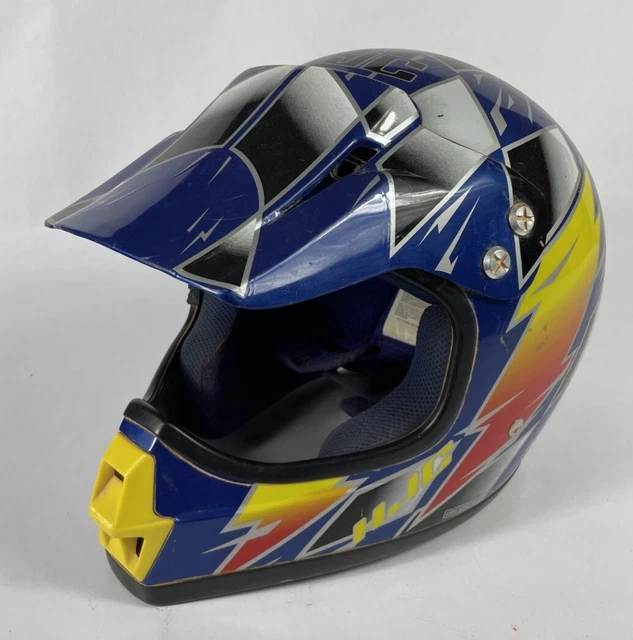 Vtg: HJC Snell M95 CLX  Dieter Def Dirt Bike Helmet Large Blue Red Black