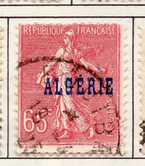 Algeria 1924 Early Issue Fine Used 65c. Optd 170515