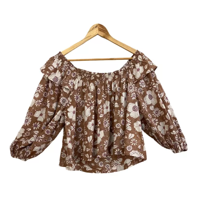 Free People Miss Daisy Printed Top  X Small NEW sample