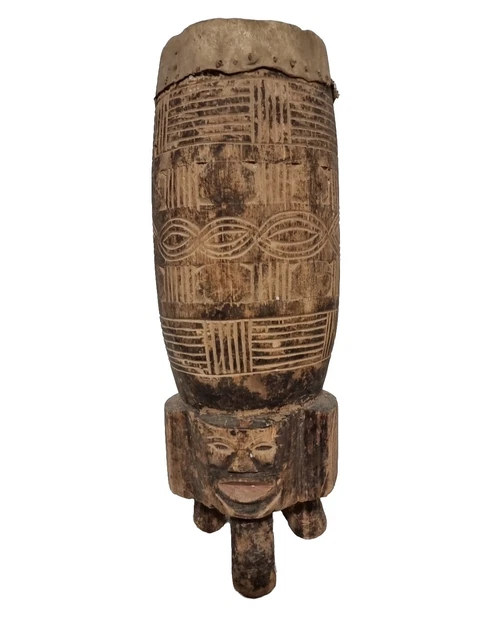 ancien Tambour Tam Tam  Africain 50 cm    Art tribal instrument percussion 2