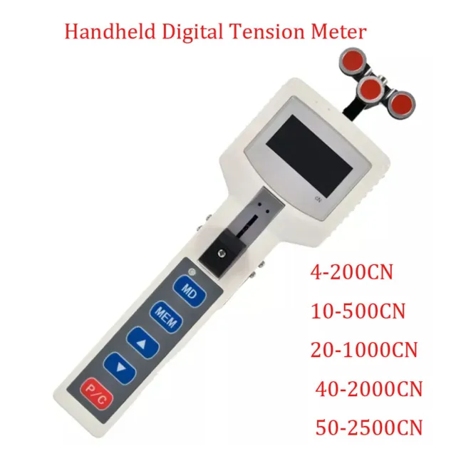 Handheld Digital Tension Meter Cable Steel Wire Rope Tensiometer 50~2500(cN)