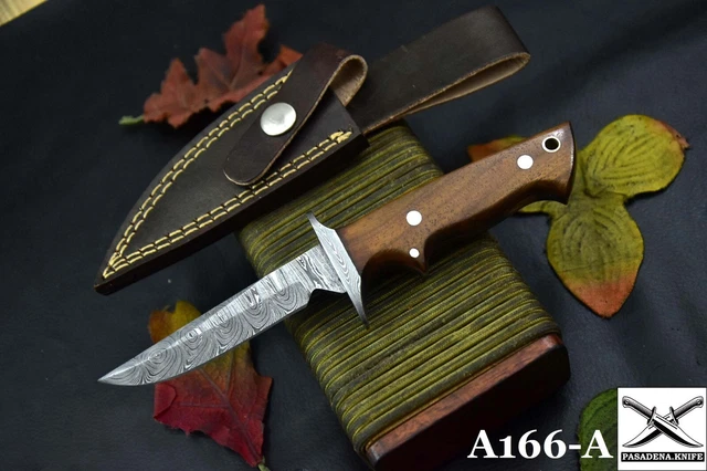 Custom Hand Forged Damascus Steel Skinning Hunting Knife Handmade (A166-A)