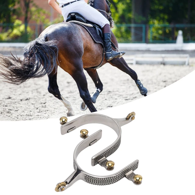 HG 1 Pair Horse Spurs Stainless Steel Portable Vintage Floral Cowboy