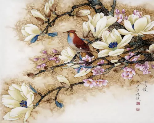 Paint By Numbers - Bird Perched on a Branch - 40x50 DIY painting kit - AU Stock