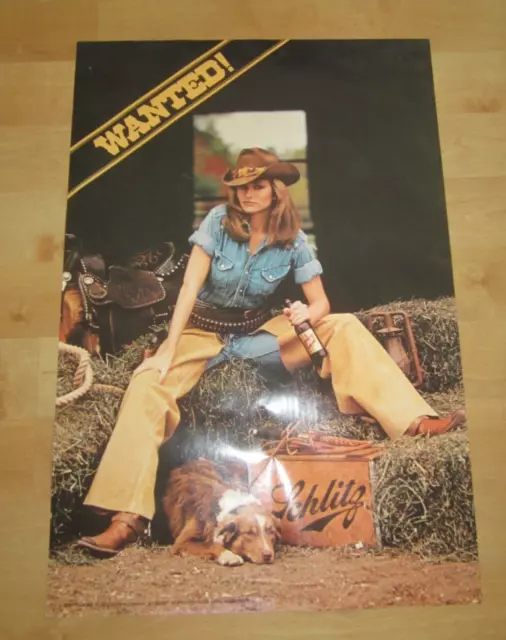1980 Joseph Schiltz Beer Poster WANTED Brewery Milwaukee WI Australian Shep Dog
