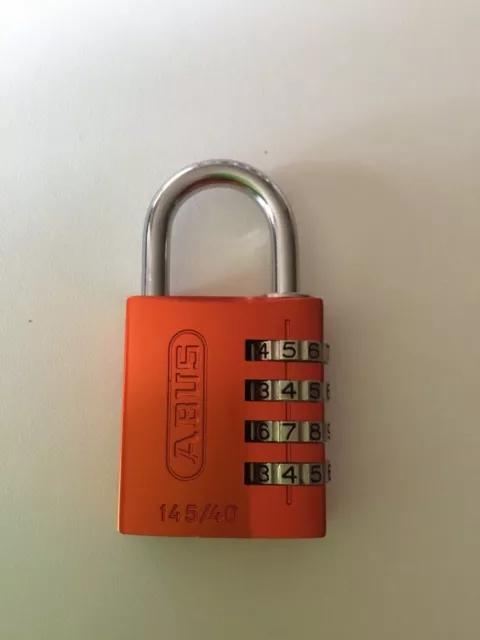 Abus 145/40 _Candado Aluminio Combinación 40 mm 4 Dígitos Naranja Y Amarillo