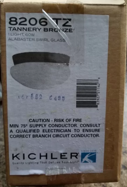 Kichler 2l8206TZ 1 Light Flush Mount Indoor Ceiling Fixture in Tannery Bronze