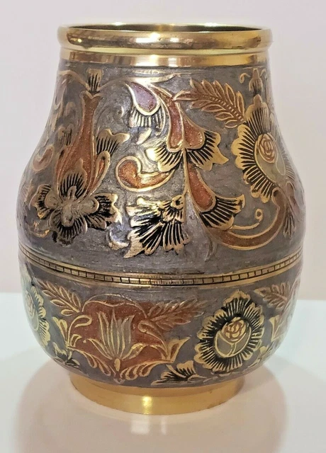 Solid Brass Lacquered Vase Made in India