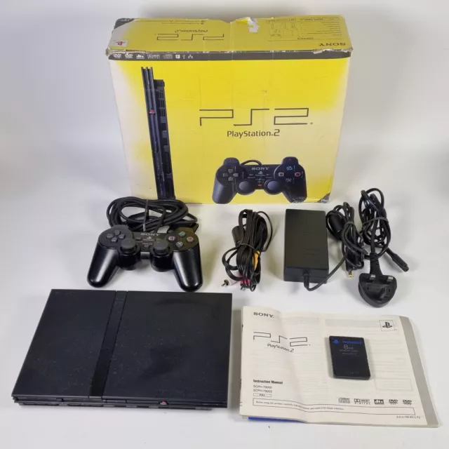 Sony Playstation PS2 Slim Console Bundle Controller + Memory Card Tested Boxed