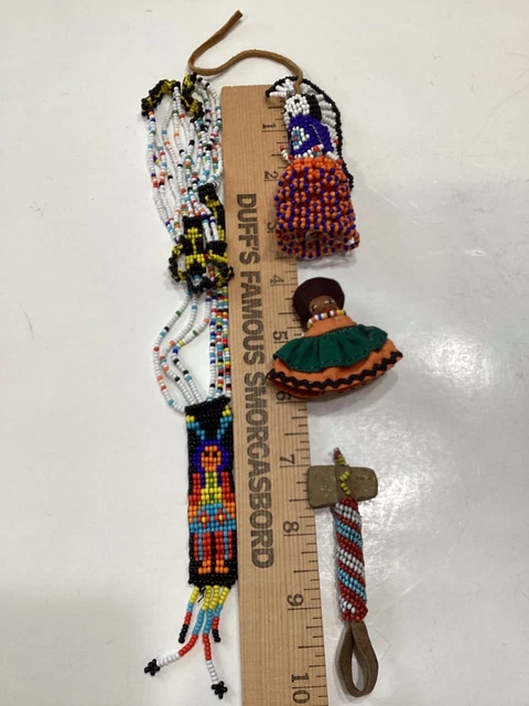 Native American Vintage Lot Of 4 Beaded Items