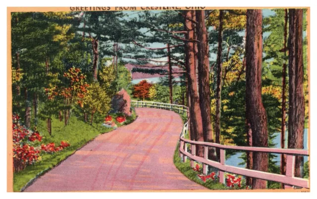 Postcard - Greetings from Crestline in Ohio OH