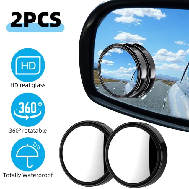 2x Car Blind Spot Mirrors HD 360° Wide Angle Convex Round Rear Side View For BMW