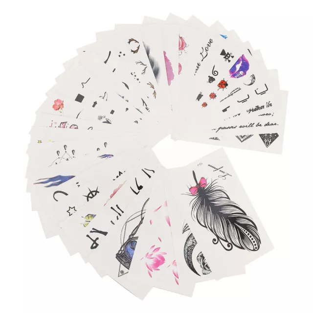 30 Sheets Temporary Tattoos Stickers Cosplay Hand Men Women Disposable Body