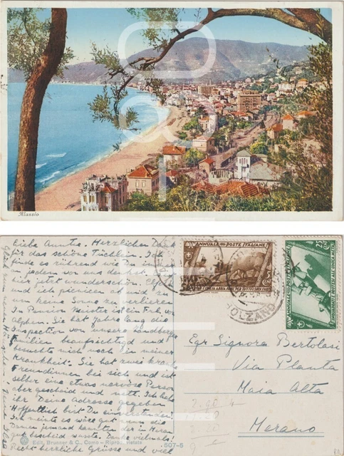 Alassio  (Savona) 1934 Bella Affrancatura 5 + 25 Cent Marcia Su Roma