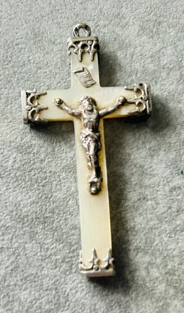 Croix Ancienne En Argent Massif Avec Marcassites - Poids 1.15g - Dimensions 2.7x2.2 Cm - Occasion
