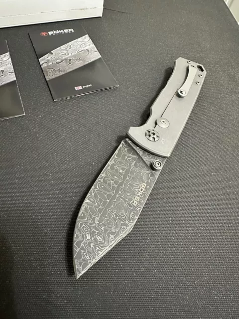 BOKER TIGER DAMASCUS - Folding Knife Crafted from Recovered Tiger Tank ...