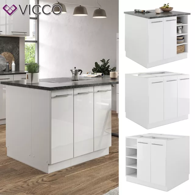 Cucina ad isola blocco cucina ad incasso cucina Fame-Line 90 cm bianco Vicco