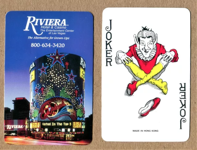 RIVIERA Hotel & Casino LAS VEGAS Red Joker Swap Playing Card