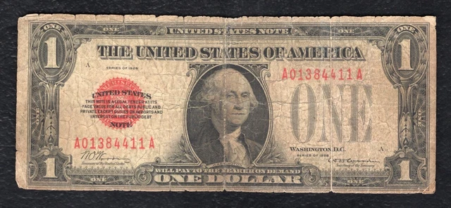 Fr. 1500 1928 $1 One Dollar Red Seal Legal Tender United States Note (D)