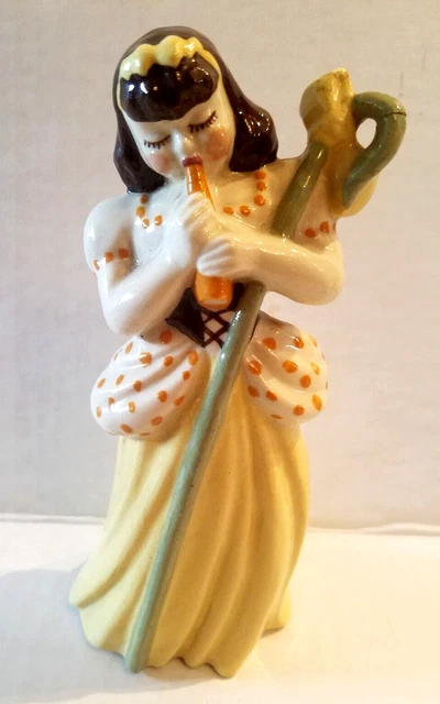 Vintage CERAMIC ARTS STUDIO Figurine Little BO PEEP 1940s Brown Hair Great Cond