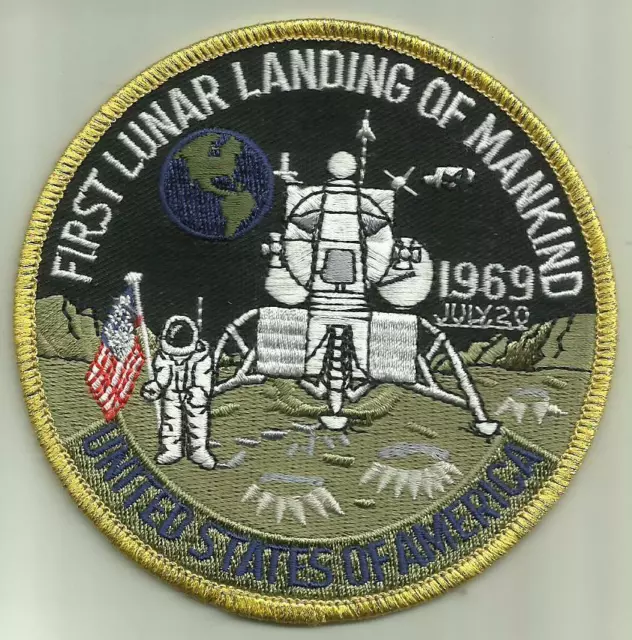 First Lunar Landing Of Mankind 1969 Patch 4" Nasa Astronaut Spaceflight Moon Usa