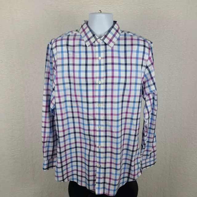 Banana Republic Shirt Mens XL Blue Purple Non Iron Tailored Slim Fit Button Up