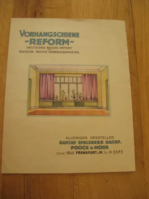 altes Werbe Prospekt Vorhangschiene REFORM Werbung Werbeblatt a. d. 30er Jahren
