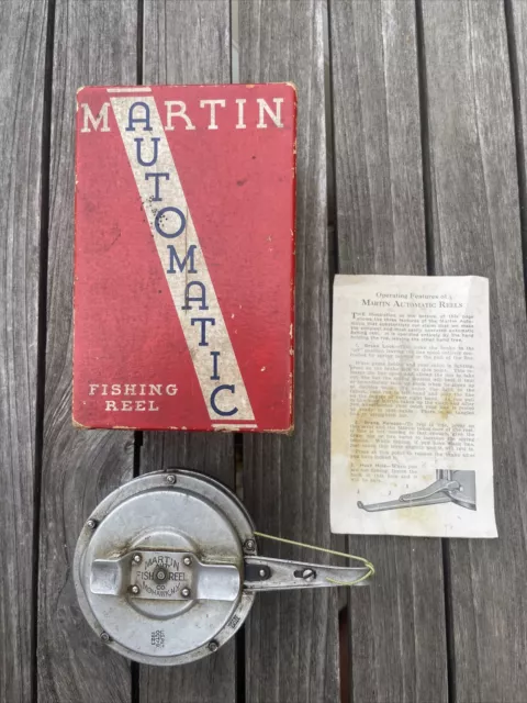 MARTIN AUTO FISH REEL Mohawk NY No2 Fly Fishing Reel Vintage W/ Box $27.50  - PicClick
