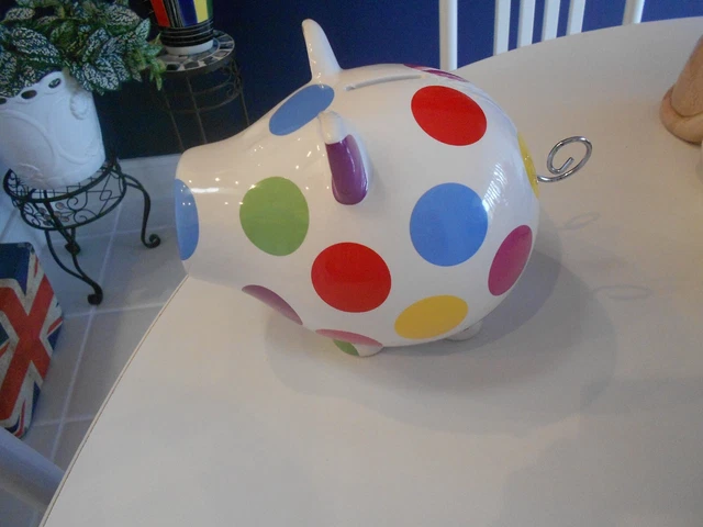 salt & pepper polka dot bank 6 1/2" x 6" x 6 1/2" vg++ condition