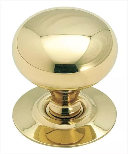 Polished Brass Traditional Mushroom Kitchen Cabinet Knob 1 1/4" Diameter - pack