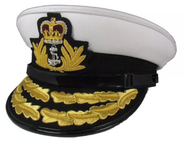 Royal Navy Admirals Cap, Flag Officer, RN, Badge, Gold Peak, Military Hat R1743