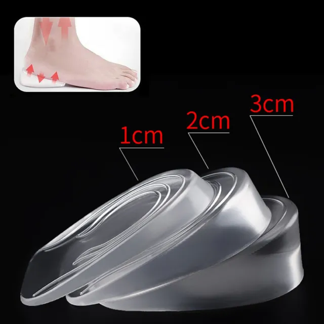 Silicone Shoes Pads Heel Insert Increase Taller Height Lift Shoes Insoles Heal 3