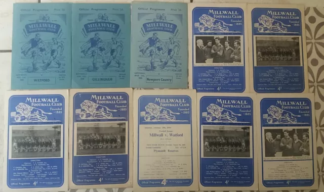 MILLWALL v  BRIGHTON and HOVE ALBION    League Div 3  1956/1957  Excellent