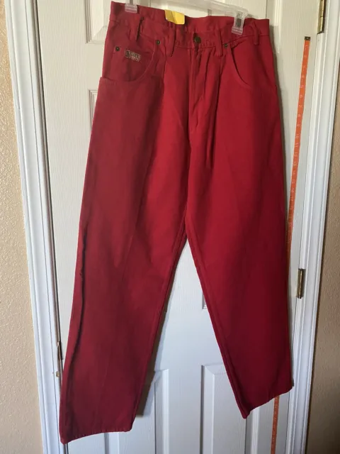 LA Gate Jeans Mens 32 x 32 Denim Red Straight Baggy Classic Jeans