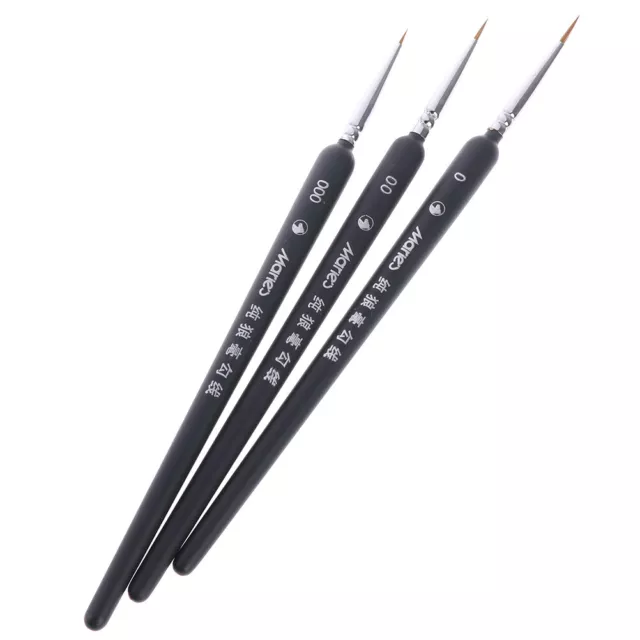 3Pcs 0/ 00/ 000 Miniature paint wolf hair professional paint brush for art SP'mj