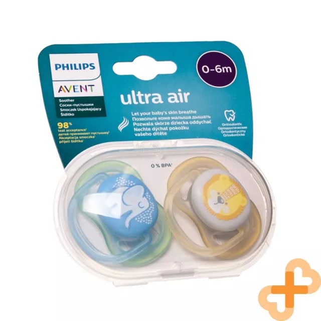 PHILIPS AVENT ULTRA AIR B Silicone Pacifier 0-6m Soother 2 Pcs. Dummy Soft