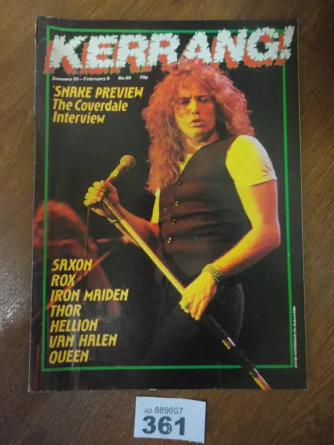 No. 60 Jan / Feb 1984 Kerrang Magazine - Whitesnake QUEEN Van Halen MAIDEN Saxon