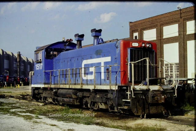 Original Slide Grand Trunk Western Diesel Switcher #1517 Kodachrome 1992