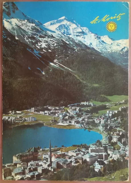 Suisse St. Moritz Dorf Und Bad Mit Piz Corvatsch 1970