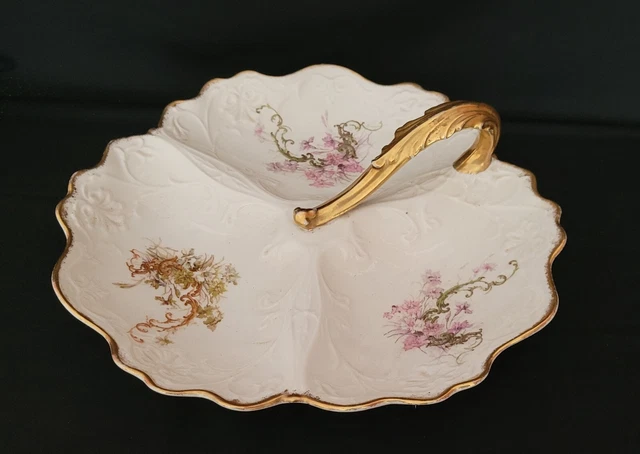 Antiguo Plato Mendigo A Asa en Porcelana de Limoges