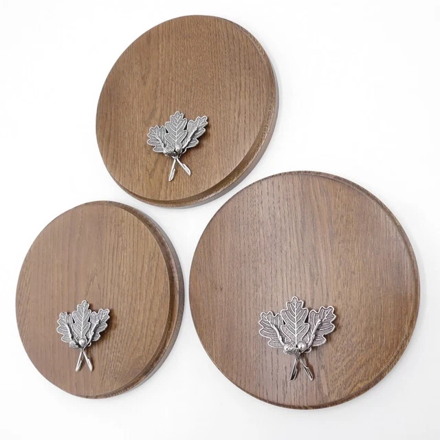 3x Placa de Jabalí Tablero Keiler Redondo Braun Af 19cm 3 Hoja Roble Portada 4 3