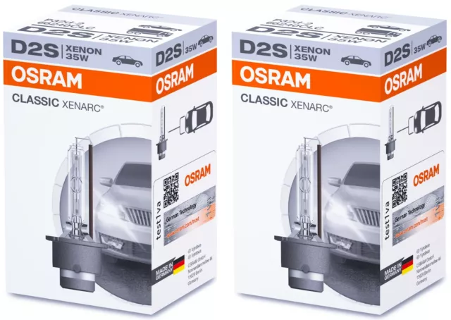 2x D2S OSRAM XENON 66240 CLASSIC XENARC® BRENNER 35W SCHEINWERFER ORIGINAL & NEU