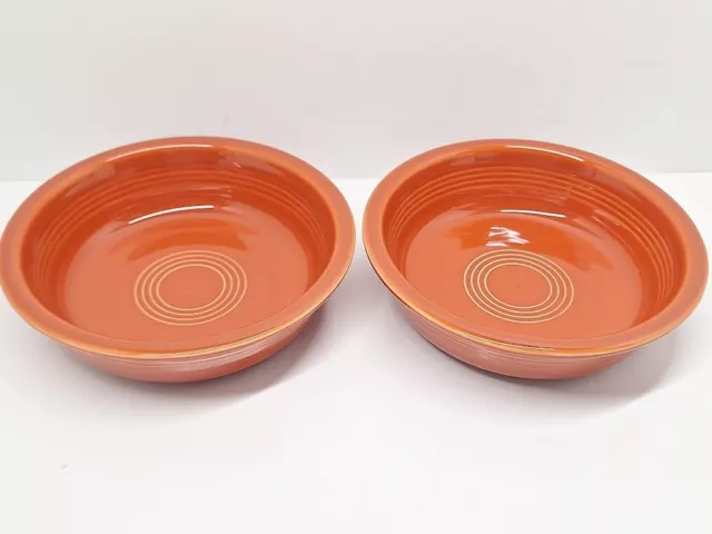Fiestaware 7” Orange Bowl Dish Homer Laughlin HLC Dinner Service Cereal Set of 2
