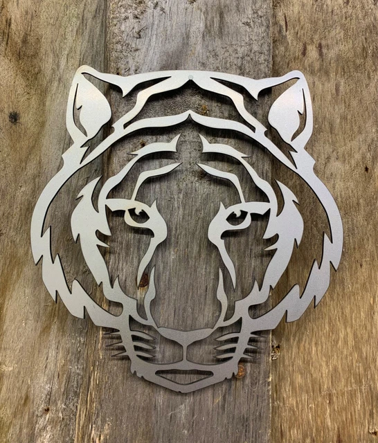 Tigerkatze Stahl Wandkunst Haus Garten Dekor Grosser Katzenkopf Geschenk Klein
