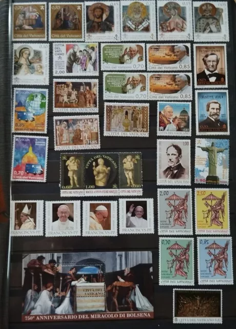 Timbres Vatican Année 2013 quasi complète 34 Valeurs - 4 Bf Neuf** MNH