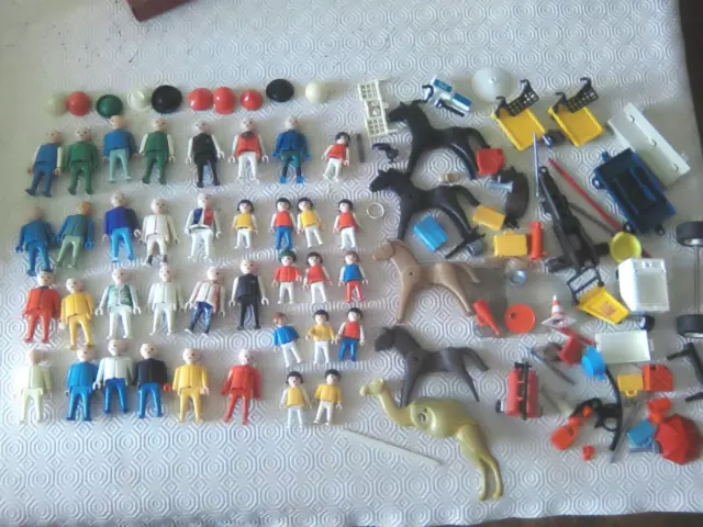 Lot playmobil vintage personnages animaux accessoires